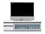 日本製 モダン 幅150cm ロータイプテレビボード 完成品【開梱設置付き】 (ホワイト)