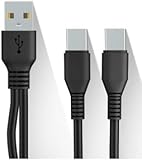 Sound Wave 【 充電 Type C 二股ケーブル 】 1本で USBｰC スマホ タブレットを2台同時に充電 TypeC Y字ケーブル 分岐ケーブル 2 in1 USBケーブル F.Wave ｵﾘｼﾞﾅﾙ ﾚｻﾞｰ調 MicroFiber お手入れｸﾛｽ (10×10cm) TypeC二股 USB (Type-C二股 1M)