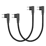 USB-C ＆ USB-C ケーブル L字型 0.25m 短い (2本セット) SLEIJAOOE 【PD 60W急速充電対応 /USB2.0規格】高耐久ナイロン Type C (C to C) ケーブル 25cm スマートフォン・タブレット・ゲーム機等Type-C 機器対応