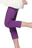【 アウトレット 】 Angeliebe エンジェリーベ P ・ パンツ ストレッチ カラー クロップ ド 7号 パープル