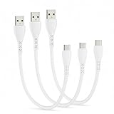 GHNTJAP USB Type C ケーブル 【0.3M 3本】 USB A to USB C ケーブル 短い 3A急速充電 USB2.0データ転送 iPhone17/Galaxy/Xiaomi/Switchその他タイプc機器対応 ホワイト 30cm