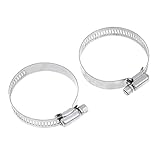 SONONIA 2個　304ステンレス鋼　ホースクリップ　パイプ　チューブクランプ　ファスナー　全6サイズ - 40-63mm