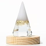 【金櫻神社】神塩使用 雫の響 盛り塩 交換不要 水晶入り レモンクォーツ 日本製 高さ約5.2cm × 直径約2.3cm(底面) 玄関 トイレ 神棚 お祓い済塩使用 オルゴナイト 縁起物 おしゃれ 風水 木製台座付き