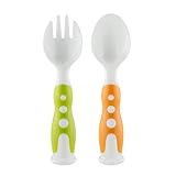 Tgp Baby's Silicone Spoon & Fork Trainer Feeding Utensils Training Grip Handle White by TGP