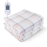 GOHHME 電気毛布 敷き 掛け兼用 節電 電気ブランケット140×80cm 洗える5分速暖 ふわふわ スライド3段階温度調整 切り忘れ防止タイマー付き 操作簡単 収納やすい コンパクト こたつ布団 毛玉なし 防寒対策 肩掛け 膝掛け シングル 暖房器具 ギフト 頭寒足熱 ダニ退治 チェック柄 PSE認証済 (140*80cｍ)