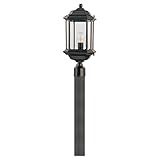 Sea Gull Lighting 82029-12 Outdoor Post Mount with Clear Beveled Glass Shades, Black Finish [並行輸入品]