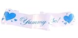 A Yummy Mummy To Be Satin Sash White/Blue by Shower My Baby