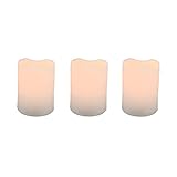 Set of 3 batteries operated Plastic flamless LED candle with With 4-Hour Timer【クリスマス】【ツリー】 [並行輸入品]