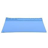 Perfk 修理ツール　作業マット　磁気　シリコン　耐高温　絶縁　はんだ付けパッド　断熱　スマホ　電子製品　分解　2色　多用途 - ブルー