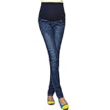 Spinas（スピナス） マタニティ デニム ジーンズ パンツ カジュアル 全5色 インディゴブルー ライトブルー グレー レトロブルー ブルー (M, インディゴブルー)