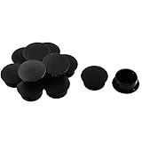 XDiscount　ホールプラグ　ロック穴プラグ　プラスチック　ブラック　プラスチック製　12pcs