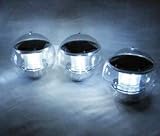 Jimeng　ソーラー LEDライト　水陸両用　ソーラー充電式　ボール型　LED飾り　ランプ　風景ライト　ガーデン　プール　噴水　庭園　芝生　ホワイト