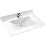 Swanstone CV2225-010 Contour 25-Inch Solid Surface Vanity Top with White Basin by Swanstone