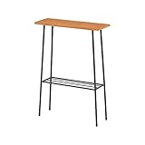 サイドテーブル プランタースタンド ラック スリム 幅40 アイアン 木製/ブラック