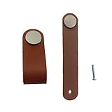 F Fityle スーツケースハンドル　引き出し　キャビネット　革ハンドル　ノブ　取り付け簡単　2個　　