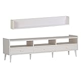 arne テレビ台 ローボード 完成品 日本製 180 配線収納 背面収納 壁掛け棚 薄型 aster 1800LTV WallBox F-1500 2点セット ホワイトウッド