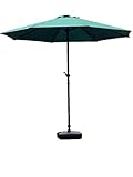 【 R.shop 】ガーデンパラソル 合金スチール柄38mm大型 直径270cm クランク付き 防水加工 22kgベース 熱中症対策 楽々組立 日本語説明書付 業務用 格安リゾート生活 グリーン アイ