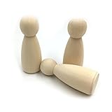 Kissteether ウッドピープル（女の子）2.16インチ（55mm）ソリッドハードネイチャー未完成高品質ギャングウェイレディペイントまたはステンドドウッドドール (木の色 10pcs)