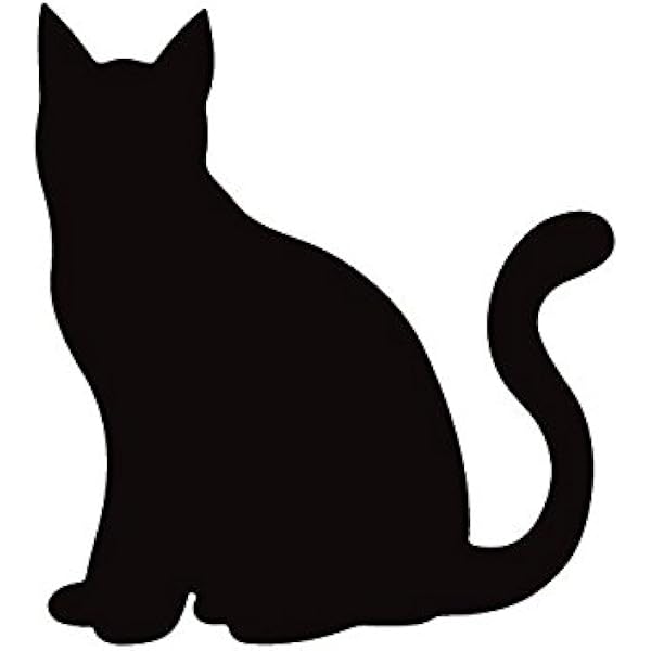 Amazon Co Jp ネコ ねこ キャット 猫 Cat Neko お座りしてこっちを見つめる ペット 動物 アニマル Animal アート Art シルエット ステッカー シール デカール 14cm 13cm ブラック 車 バイク