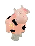 磁器Childrens Night LightsブラックandホワイトCow型磁器Night Light 2.5 X 5 X 3.5インチマルチカラーモデル# pn-275