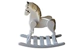 FireSkape Medium Deluxe Amish Crafted Solid Maple White Finished Rocking Horse with White Mane [並行輸入