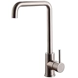 KES l6250シングルレバー鉛フリーキッチン蛇口with High円弧Swivel注ぎ口、つや消しステンレススチール ブラウン