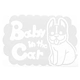 ホワイト（白） 犬 フレンチブルドッグ モコモコ Baby in the car ベビー イン ザ カー ベビーインカー ステッカー 窓ガラス用シールタイ...