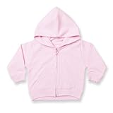 Larkwood Baby/Kids Zip Through Hooded Sweatshirt / Hoodie (12-18) (Pale Pink) by Larkwood