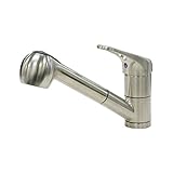 Ultra Faucets UF12503 Aerated Single-Handle Kitchen Faucet with Pull-Out Spray, Stainless Steel [並行輸