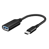 ALLVD USB C 変換 アダプタ (C メス) 20CM OTG ケーブル タイプC 変換コネクター (編むブラック)