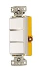 Hubbell Wiring Systems RCD111W tradeSELECT Single Pole Combination Quiet 3 Rocker Switch, 15A, 120-2