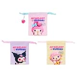 サンリオ(SANRIO) 巾着3枚セット（Netflixオリジナルアニメ My Melody & Kuromi） マイメロディ&クロミ ポリエステル・PVC 対象年齢3才以上 879983