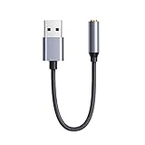 USB オーディオ 変換アダプタ USB2.0 to 3.5mm 変換ケーブル 外付け サウンドカード 4極 TRRS 変換 イヤホン PS4 等適用USB to 3.5mmオーディオ出力 Windows、Mac OS/X、Linux、Windows Surface 3 pro等対応(シルバーグレー)