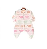 SHINA 6重ガーゼスリーパー 寝袋 コットン ベビー 赤ちゃん ふわふわ 通気 プレゼント 出産祝い (L, 羊)