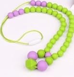 Silicone Baby or Toddler Purple Green Teething Necklace for Nursing Mom - Perfect for Sensory and Au