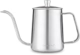 Easyworkz グースネック ケトル 600ml ステンレス鋼 コーヒー ポット ハンド ドリップ ティー ポット「シルバー」