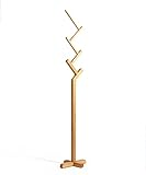QiangDa コートラック コート帽子フロアスタンドングラック6吊りポジション/ホワイトオーク/ 187cm、3色展開可能 ( 色 : 木の色 )