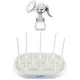 【ノーブランド品】 2点セット　お買い得　マッサージ　手動　搾乳器　さく乳器　ボトル　おしゃぶり　乾燥棚　乾燥ラック　全2色 - 白