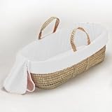 Baby Doll Classic Solid Moses Basket, White by Baby Doll