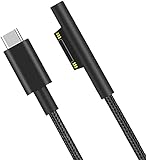 Sisyphy USB-C to Surface 充電ケーブル PD対応 【1m,ナイロン編み】15V/3A 45W USB-C充電器必要、マイクロソフト Surface Pro 7/6/5/4/3/X Surface Go1/2 Surface Laptop 1/2/3/4 Book タブレット対応 - 1M