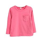 enchante petit(アンシャンテ プティ) キッズ 子供 胸ポケット付もっちりベーシック長袖カットソー≪全12色≫ 120cm #ストロベリーピンク