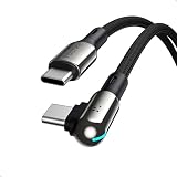 VOLTME USB C ケーブル L型 100W/5A PD3.0 急速充電 ナイロン編み タイプc ケーブル 充電ケーブル L字 E-markerチップ内蔵 LEDライト付き type-c ケーブル MacBook/iPad/iPhone 15/Galaxy S24/Pixel/Google/HP/Switch等type-cデバイス対応 ctoc ケーブル-1.2M