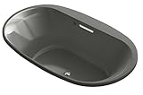 KOHLER 5717-W1-58 Underscore 72" x 42" Oval Drop-In Bath with Bask Heated Surface, Thunder Grey [並行輸