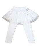 WIN フリル 子供 用 スカッツ 清楚 な 女の子 に ぴったり スカート 付 レギンス 「子供服 女の子/キッズ/子ども/子供/レギンス付きスカート/チュールスカート/ (140cm, ホワイト)