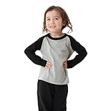 [チャンピオン] ロングTシャツ キッズ 長袖 丸首 綿100% 刺繍 ワンポイントロゴ ラグランロングスリーブTシャツ ベーシック CK-Y403 OグレーXブラック 160