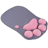Percy’s Caravan 肉球 マウスパッド ねこきゅう 猫 ネコ クッション シリコン 滑り止め仕様 (パープル＋ピンク)