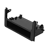 収納ボックス付きステレオラジオパネル, Qiilu モールドポケットダッシュキット付きDIN、シングルDINステレオラジオパネルトリムキットオーディオフェイシアパネルマウントカーフレーム、収納ボックス付き