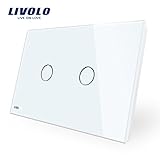 Livoloホワイト米国標準AC 110 – 220 V 2ギャング1 WayウォールライトタッチスイッチでLEDインジケータ、 – c902 – 11