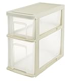 サンコープラスチック スリムストッカー2段 シンク 幅22×奥41×高42.4cm ソフトベージュ