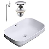 4点 セット 洗面ボール 埋め込み piezzi ベッセル 陶器 洗面ボウル ＋ ポップアップ排水栓 ＋ツバ付直管＋ 選べる排水管 S字 トラップ 床排水管 又は ボトルトラップ 壁排水管 の セット